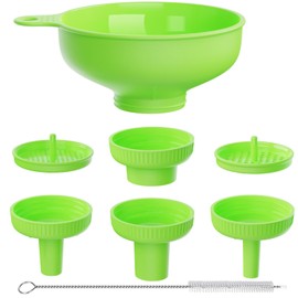 Wide Mouth Kitchen Funnel, Pisol Food Grade Plastic Cooking Preservation Funnel with 4 Sizes Spouts for Filling Wide and Regular Mason Jars, Spices, Shampoo