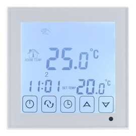 Wengart 24 V Underfloor Heating Thermostat with Touchscreen for Water Underfloor Heating Room Thermostat Digital WG03-1.3 A Flush-Mounted Mounting White Backlight