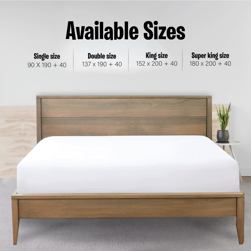 Ev Dekor Double Fitted Sheet Soft 100% Microfiber 40cm extra