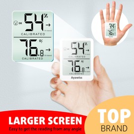Ayawiss Room Thermometer Indoor Hygrometer Humidity Meter Humidity Gauge Digital Temperature and Humidity Sensor Monitor for Home Office House Pets Plants