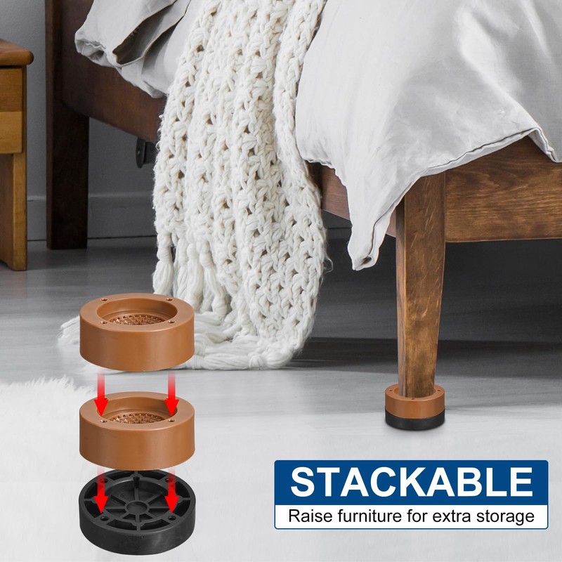 sourcing map Round Furniture Risers 4 Set, Height 2.36" Adjustable