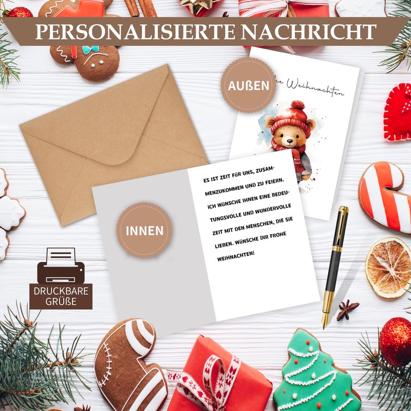 Goldziples Watercolour Style Christmas Card