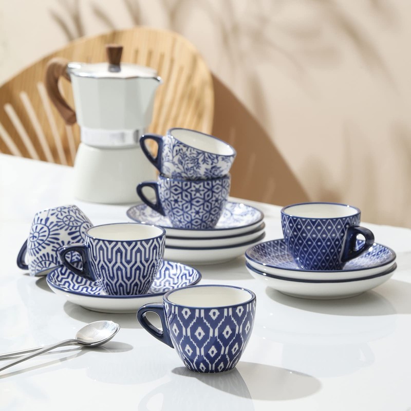 Selamica Ceramic 2 oz Espresso Cups, Small Expresso Coffee Cup