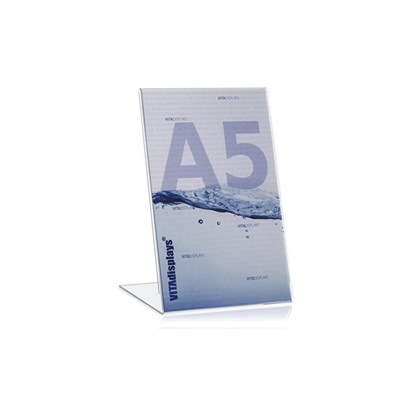 VITAdisplays® DIN A5 Table Stand, L Stand, Advertising Stand, Oblique,