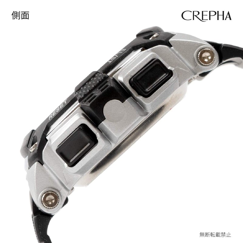 Clefer TS-D155-SV Digital Men's Waterproof Stopwatch with Urethane Strap, Black,