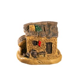 Yellow House Miniature Fairy Garden Stone House, Resin Village House Fairy Garden Kits Figurines, Mini Fairy Cottage House Fairy Garden Kits Dollhouse Supplies DIY Outdoor Decorations, Plant Pot