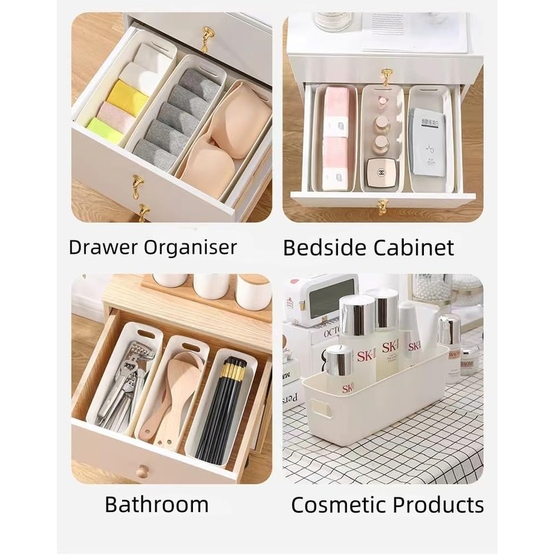 EURXLQ Pack of 6 Coloured Storage Boxes Plastic 28 cm