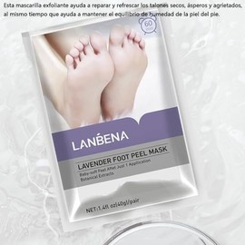 2 Pares Mascarilla Exfoliante de Pies Hydrating - Ultra Hydrating Mascarilla Exfoliante de Pies, para Exfoliante de Pies, Elimina Piel, Muerta Suaviza El Talón, para Hombres y Mujeres, A,Lavanda