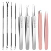 Teenitor 9 Pcs Professional Blackhead Tweezers and Pimple Popper Tool