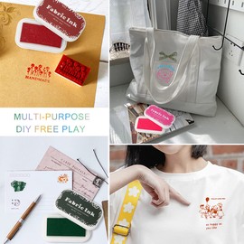 Fabric Ink Pad, Washable Craft Ink Pads for Stamping, Permanent Stamps Partner DIY Color for Card Making, Finger Prints Art (263 Dark Green)