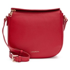 Lazarotti Bologna Leder Umhängetasche Damen | verstellbarer Schultergurt | mittelgroße Crossbody Bag | Schultertasche 25 cm