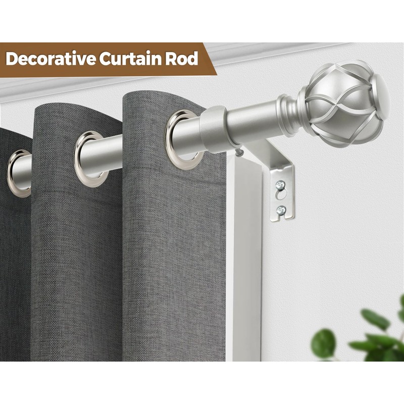 KAMANINA Curtain Rods for Windows 66 to 120 Inch, 7/8