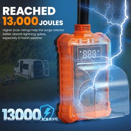 Krevz 13000 J RV Surge Protector 30 Amp, Upgraded Dual-Monitor Display RV Power Surge Protector with Safety Certification, High/Low Voltage Protection for Camper, Circuit Analyzer for Travel Trailers