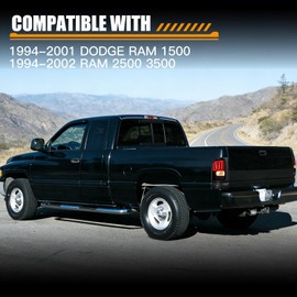 MAYELLO Black LED Tube Tail Lights Fit for 1994–2001 Dodge Ram 1500 & 1994–2002 Ram 2500 3500, Upgraded Blackout Rear Lamps