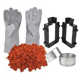 Sand Casting Set 5 Lbs Petrobond Quick Cast Sand Clay Safety Gloves Aluminum Round Molds Cast Iron Flask Frame Melt Pour Metals