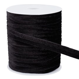 BENECREAT 18Yards Black Velvet Piping Bias Tape, 0.47inch Wide Lip Cord Trim Piping Trim with Welting Cord for Sewing Clothing Upholstery Trimming