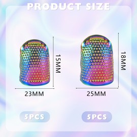 SAIIURV Pack of 10 Thimble Sewing Sewing Thimble Adjustable Thimble Copper Finger Protection Sewing Thimble Ring Metal Dazzling Bright Thimble Ring (Pack of 10)