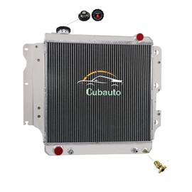 Cubauto Full Aluminum Radiator for 87-06 Jeep Wrangler YJ/TJ 2.4L 2.5L 4.2L 4.0L - 3 Row Core Jeep TJ/Wrangler Radiators 1988 1989 1990 1991 1992 1993 1994 1995