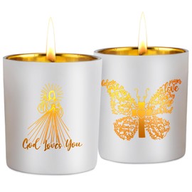 Christian Gifts for Women, Spiritual Religious Gifts for Women, 6oz Soy Wax Scented Jesus Candle, Catholic Gifts for Mom Sister Friends Pastor Wife on Birthday Christmas Candle Gifts, God Loves You