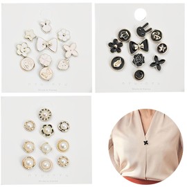 KOLZEMV Brooch Buttons, Pack of 30 Brooches for Clothing, Buttons Without Sewing, Jeans Buttons Pins, Shirt Buttons, Removable Instant Buttons, for Clothing, Jeans Clothing, Cardigans