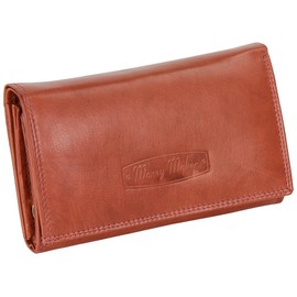 Ledershop24 RFID Women's Leather Wallet Women's Purse – Long Rust Leather – Gift Set + Exclusive Key Ring, orange, Women's leather wallet long - landscape format