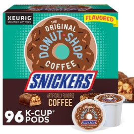 The Original Donut Shop Snickers Coffee, Keurig Single Serve K-Cup Pods, Flavored Coffee, 96 Count (4 Packs of 24)