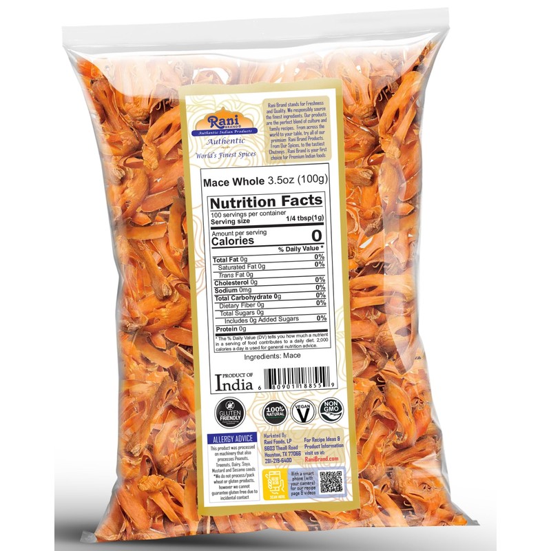 Rani Mace Whole (Javathri), Spice 3.5oz (100g) ~ All Natural