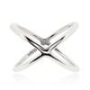 Sovats Women's X Cross Ring, Sterling Silver, No Gemstone