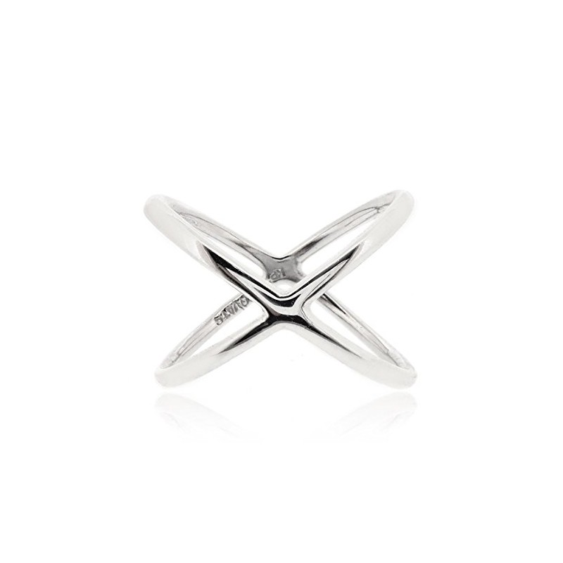 Sovats Women's X Cross Ring, Sterling Silver, No Gemstone