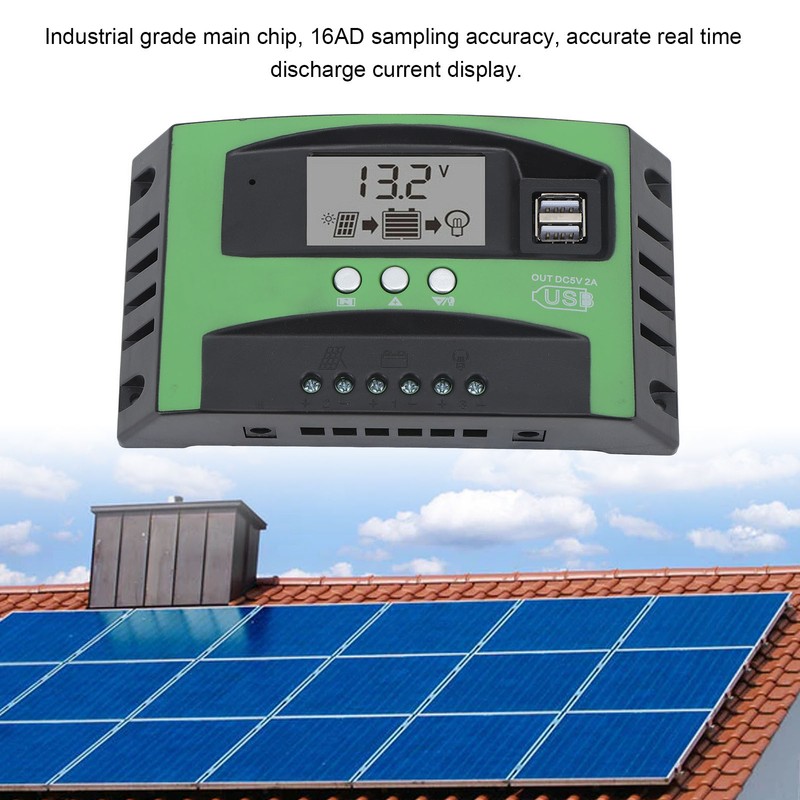 Solar Charge Controller with Dual USB Port 12V 24V MPPT