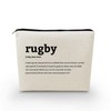 YULUENZE Rugby Presents Rugby Definition Canvas Makeup Bag Toiletry Zipper