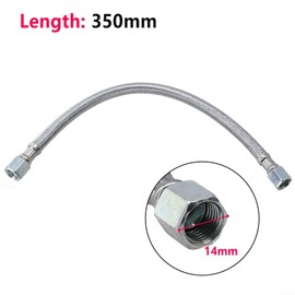 Compressor for Bypass Hose, Stainless Steel Hose with 2 Adapters, Flexible Air Hose for Compressed Air Line System, 35.0 cm Length, Both Sides, Rotate Fittings Freely