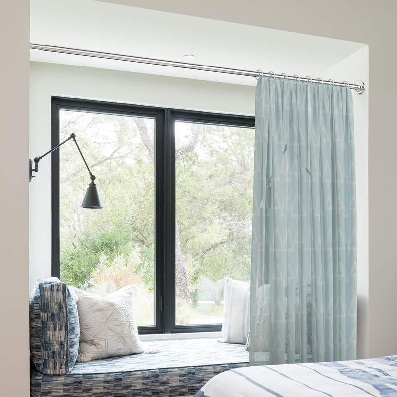 SUNALLY Shower Curtain Rod Adjustable 32-75 Inch, Spring Tension Shower