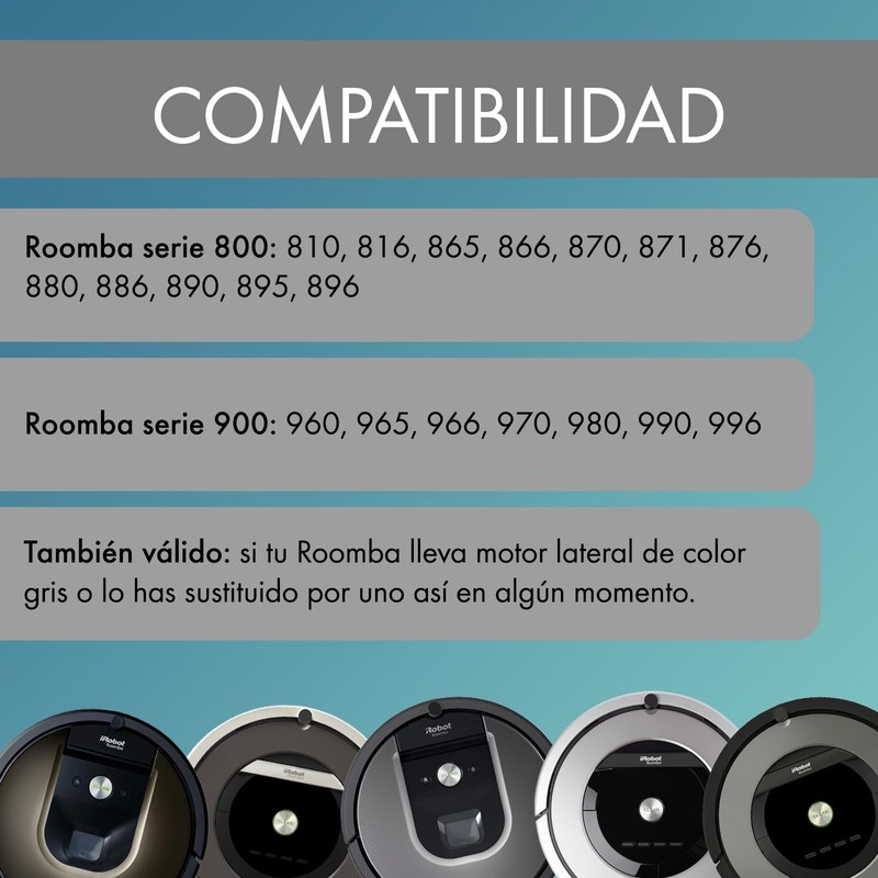MIRTUX Set of 3 Side Brushes Compatible with Roomba 800