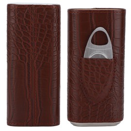 Cigar Box HighGrade Crocodilian PU Leather Texture Portable Humidor for Husbands Fathers Friends Gifts