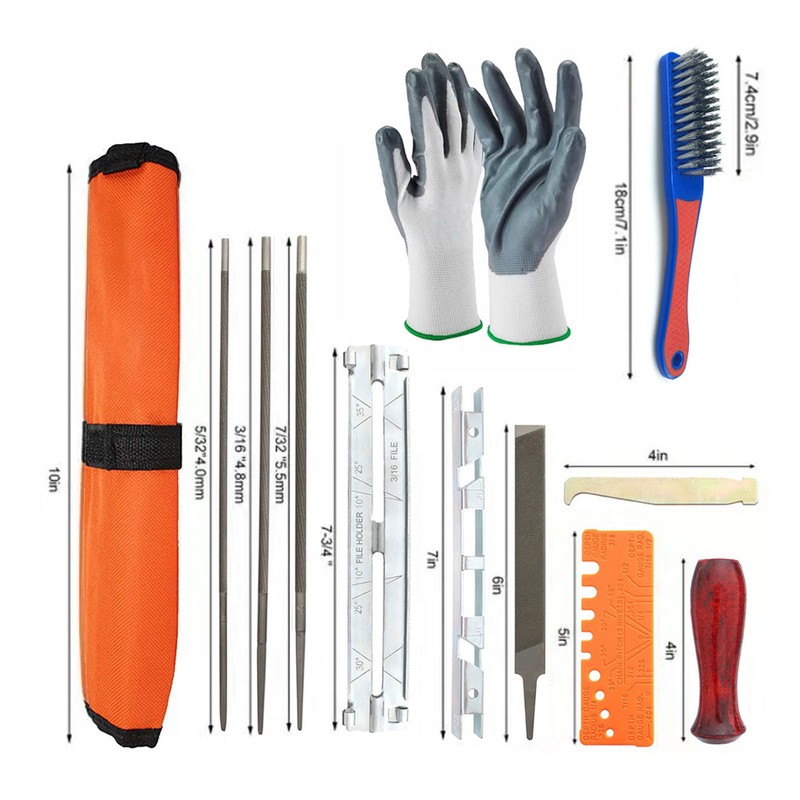 12Pcs Chainsaw Sharpener File Chain Saw Teeth Sharpening Tool Set
