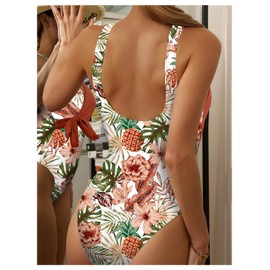 WDIRARA - Traje de baño monokini con tirantes delgados para mujer, Rosa oxidada., Small