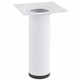 WAGNER Classic Retro 12161001 Furniture Leg Diameter 30 x 100 mm Integrated Mounting Plate 60 x 60 mm Internal Thread Diameter 10 mm Powder-Coated Steel White