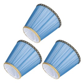 3PCS Cloth Lamp Shade E14 ClipOn Lampshade for Candle Chandelier Wall Lamp Table Light Indoor Decor (Clip-on-dark blue)