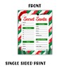 Secret Santa Gift Exchange Questionnaire | 50 Pk 8.5x11” Elf