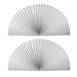 Arch Window Light Fully Blocking Pleated Shade Blinds for semi-Circle Arch Window, 2PCS Arch Light Filtering Pleated Fabric Shade, Easy to Cut and Install, 72” x 36”, White