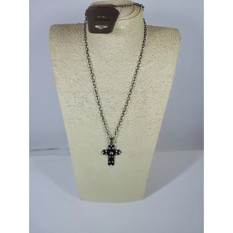 fashion necklace Cross Necklace AB Rhinestone Long Costume Jewelry Goth