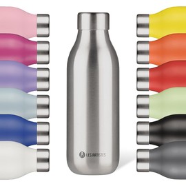 LES ARTISTES Paris A-2373 Bottle'Up 2.0 Thermos Flask, 500 ml, BPA-Free, Reusable, Keeps Warm for 12 Hours and Cold 24 Hours, Lightweight, Stainless Steel, Pearl Design