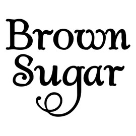 Brown Sugar Vinyl Sticker - Canister Label - Die Cut Decal - Swash - 6w x 4.75h inches - Light Brown
