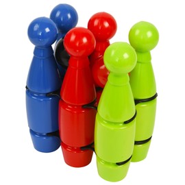 HTI Fun Sport 6x Skittles in Net | Great Kids Bowling Game Set Perfect For Children and Adults to Play
