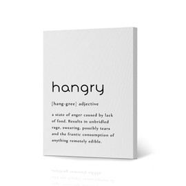 HB Art Design Adjective Dictionary Hangry Definition Canvas Print Wall Art Office Farmhouse Bathroom Kitchen Bedroom Living Room Decor Funny Quote Saying Sign Accessories Ready to Hang 40x30