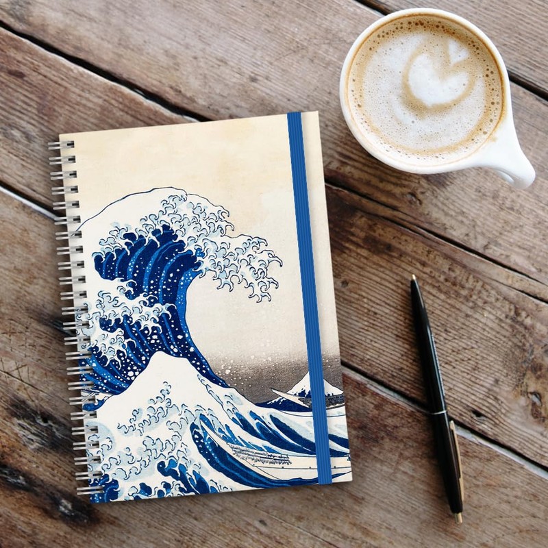 A5 Spiral Bound Journal Notebook Hokusai Japanese Artist, Great Wave