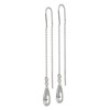 925 Sterling Silver Rhinestone Crystals Teardrop Threader Drop Dangle Earrings