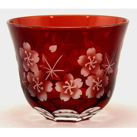 Unbranded Votive Candle Holder Glass Burgundy Etched Flower Design 3"Dia 2.5"High Set of 6