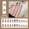 MISUD Cheetah Press on Nails Almond Medium Fake Nails Glossy